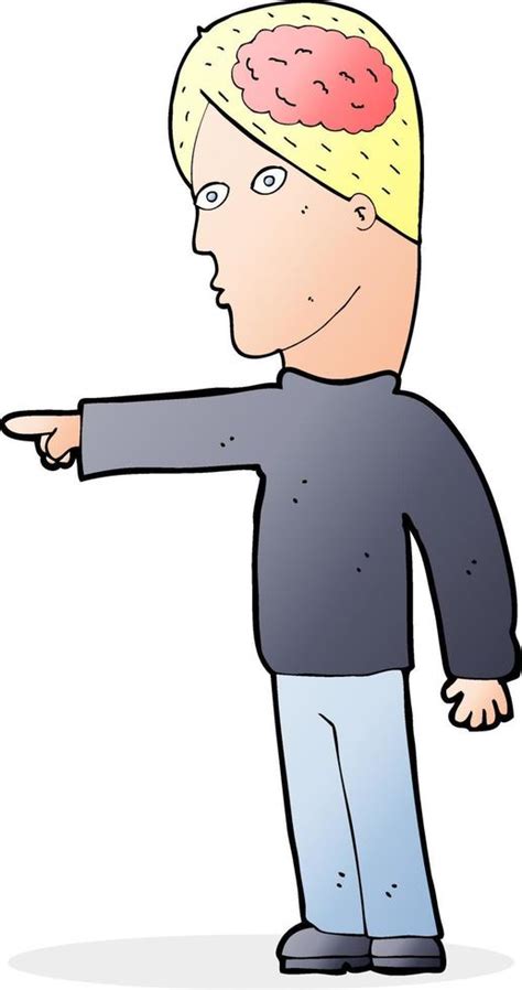 Cartoon Clever Man Pointing 12278497 Vector Art At Vecteezy