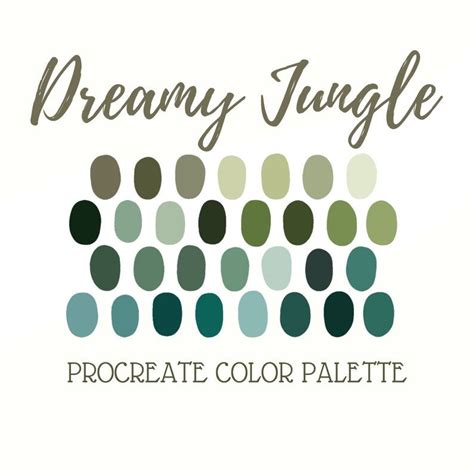 Procreate Color Palette Dreamy Jungle Digital Color Etsy Paint Color