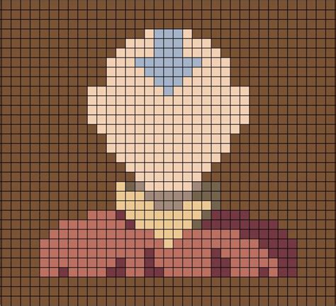 A Pixel Art Template Of Aang The Cartoon Character From Avatars The