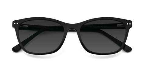 Black Medium Wayfarer Acetate Tinted Sunglasses With Gray Sunwear Lenses 17350
