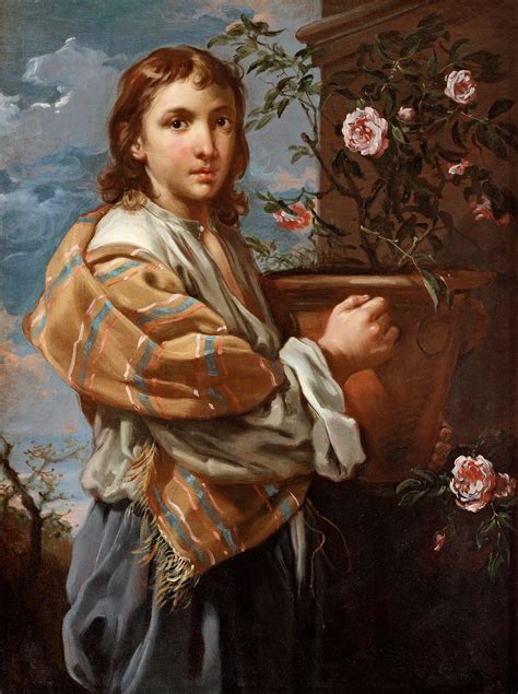 Bernhard Keilhau Monsù Bernardo Standing Boy With A Pot Of Roses