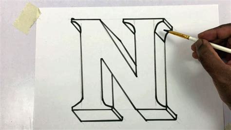 Draw Letter N In 3d For Assignment And Project Work Alphabet N