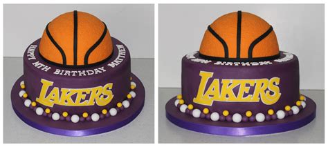 Nba Lakers Cake Basketball Theme Birthday Basketball Cakes Basketball Party 24th Birthday