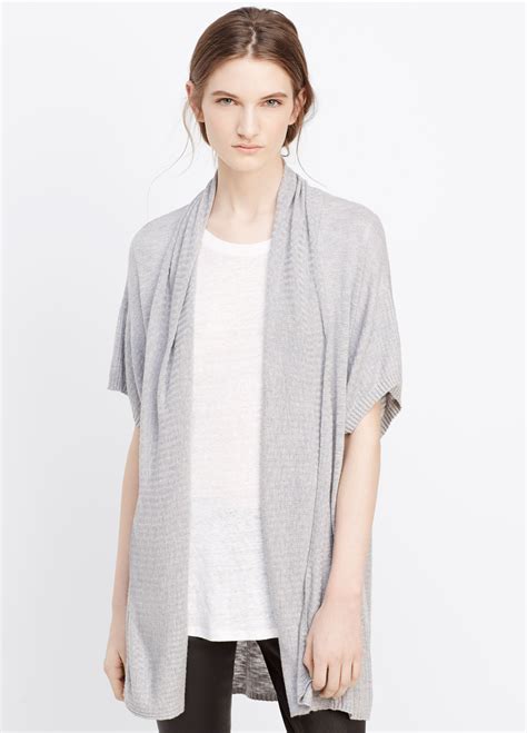 Enjoy free shipping and easy returns every day at kohl's. Lyst - Vince Linen Blend Short Sleeve Open Front Cardigan ...