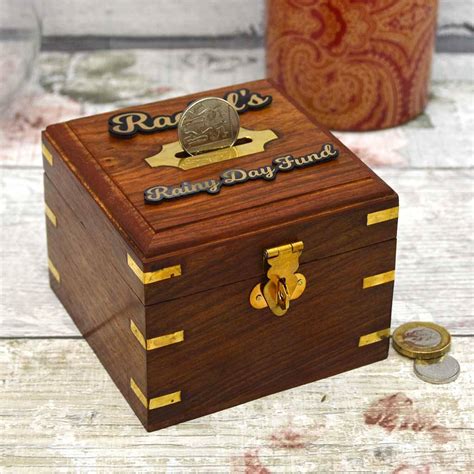 Personalised Wooden Money Box By Tsonline4u