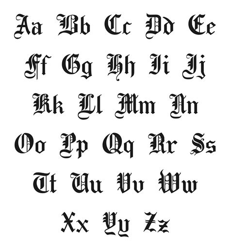 Old English Alphabet A Z 10 Free Pdf Printables Printablee