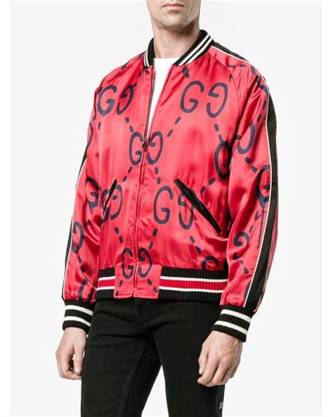 Gucci Ghost Print Bomber Jacket Men Silkcuproviscose 56 In