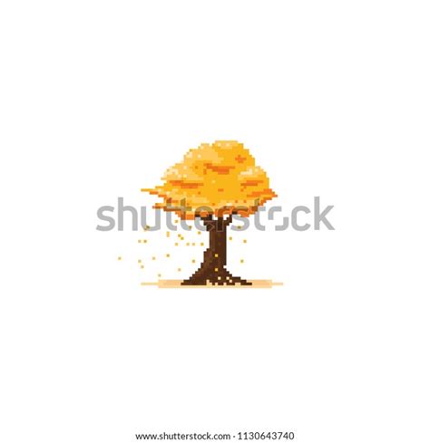 Pixel Autumn Tree8bit Stock Vector Royalty Free 1130643740 Shutterstock