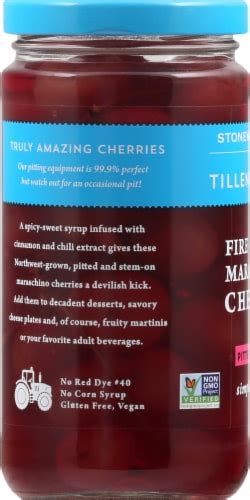 Tillen Farms Fire Spiced Maraschino Cherries 13 5 Oz Kroger