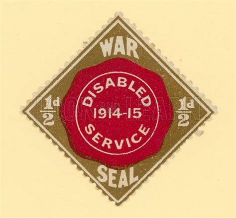 War Seal Disabled Service 19141915 Stock Image Look And Learn