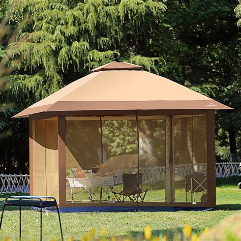 12'x12' pop up canopy height adjustable easy setup instant shelter white. Suntime Outdoor Pop Up Gazebo Canopy with Mosquito Netting ...