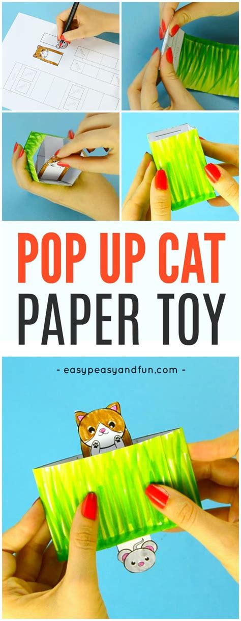 Cat Pop Up Box Paper Toy Easy Peasy And Fun