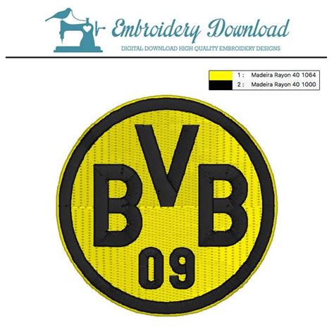 Borussia Dormund logo soccer Bundesliga embroidery design | Embroidery