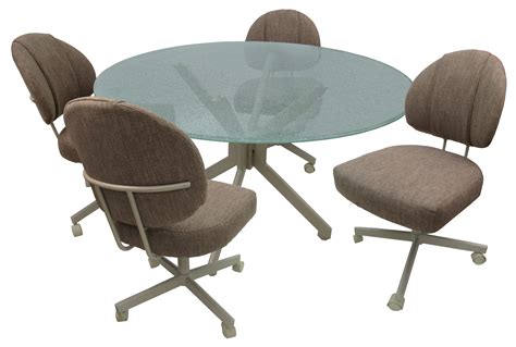 Dinette Table And Chairs With Casters Kitchen Chair Rollers Table