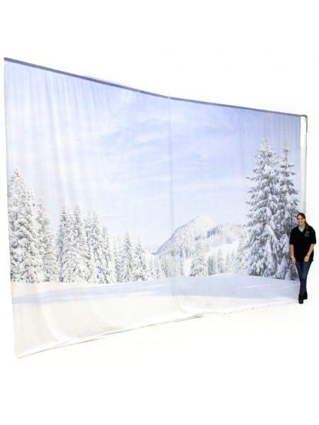 Snowy Winter Scene Backdrop 6m X 4m Event Prop Hire