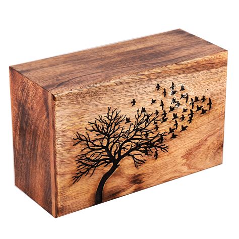 Buy HIND HANDICRAFTS Wooden Box Funeral Cremation Urns For Human Ashes