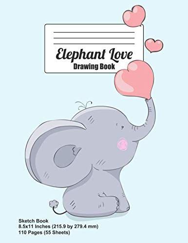 Elephant Love Drawing Book Blank Paper For Sketching Doodling And