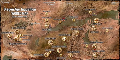 Dragon Age Inquisition World Map Game
