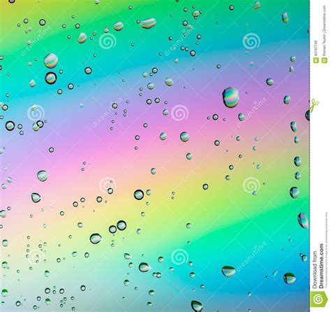 Rainbow Water Drops Stock Image Image Of Turquoise