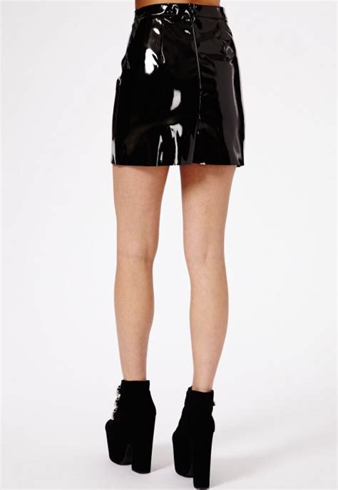 Lyst Missguided Nagsia Pvc Mini Skirt In Black In Black
