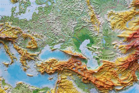 3d Raised Relief Map Of Europe Free Delivery In The Uk