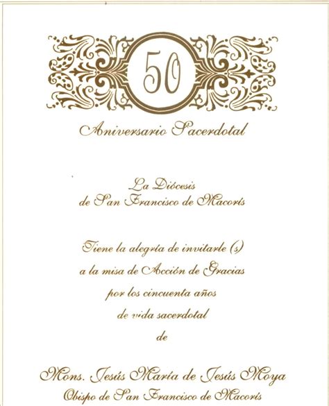 Invitaciones 50 Años De Casados