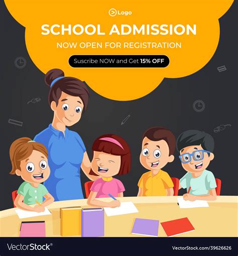 Banner Design Of School Admission Royalty Free Vector Image