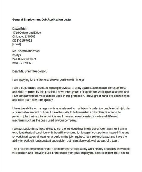 job application letter templates  employment