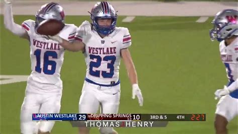 Nathan Blue Forces A Third Pick Westlake Vs Dripping Springs Youtube
