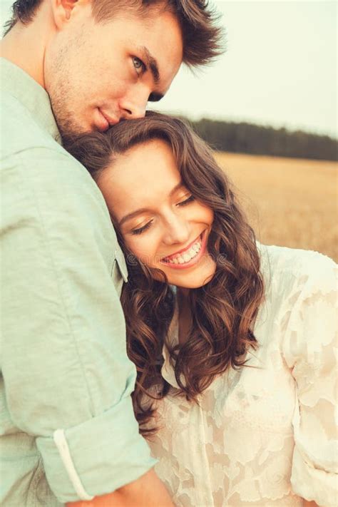 Young Couple In Love Outdoorcouple Hugging Stock Photo Image Of