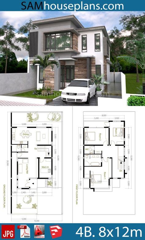 4 Bedroom Duplex House Plans Elegant Home Design Plan 8x15m With 4 657