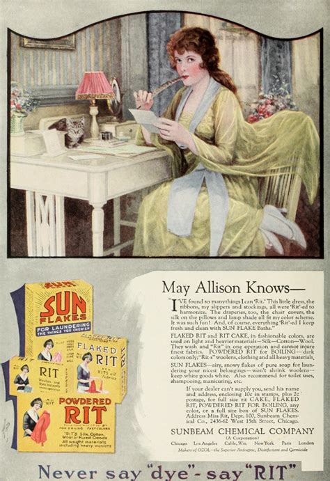 Rit Dye Advertisement Circa 1920 With May Allison