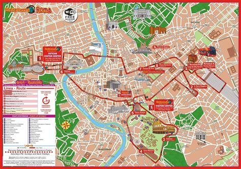 Rom Sightseeing Bus Karte Rom City Sightseeing Bus Route Map Lazio
