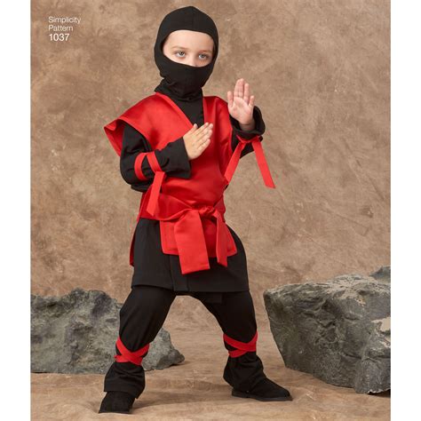 Simplicity 1037 Boys Easy To Sew Costumes Ninja Kostüme Für Kinder