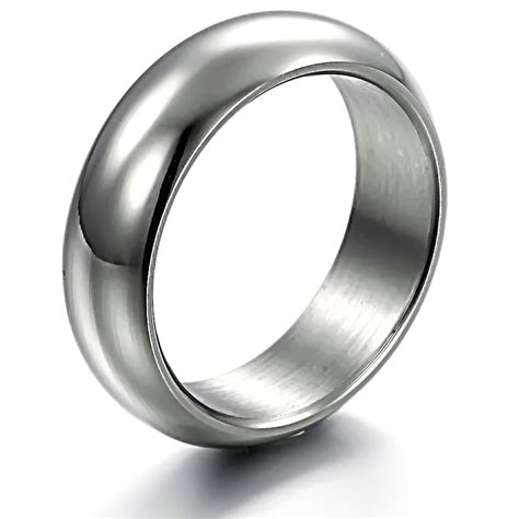 Fashion Mens 316l Stainless Steel Ring Titanium Rings Polished Plain