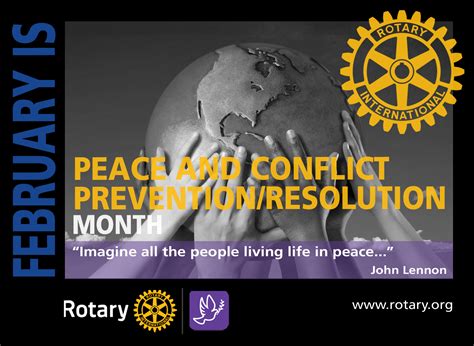 February Is Peace And Conflict Preventionresolution Month Rotary
