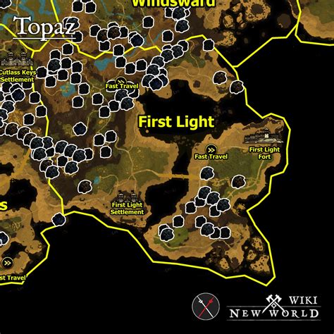 Topaz New World Wiki Where To Find With Maps Recipes