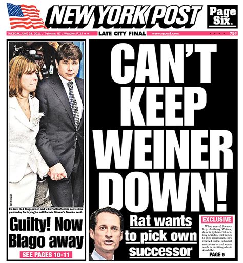 Our 22 Best Anthony Weiner Covers And Headlines