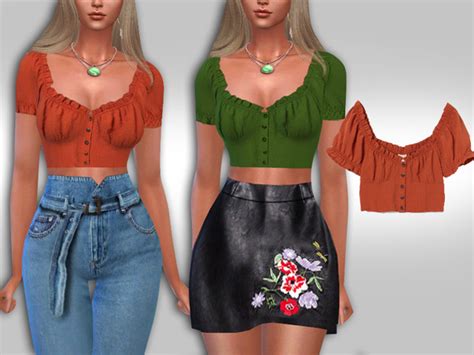 Mini Casual Trendy Button Tops By Saliwa At Tsr Sims 4 Updates