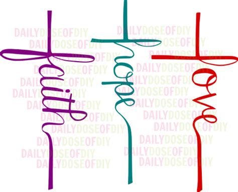 Bonus svg, comes reversed in color for easy grouping. Free SVG File Faith Hope Love Cross - Daily Dose of DIY