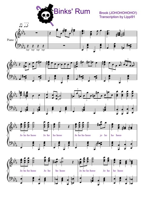 Binks' Rum (Binks' Sake) sheet music for Piano download free in PDF or MIDI