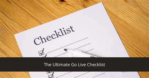 The Ultimate Go Live Checklist Erp Implementation