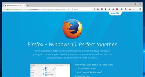 Just download firefox from the links given below and run the installer. Firefox update blends in with Windows 10