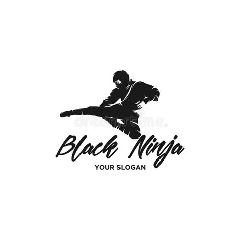 Black Ninja Silhouette Logo Stock Vector Illustration Of Assassin