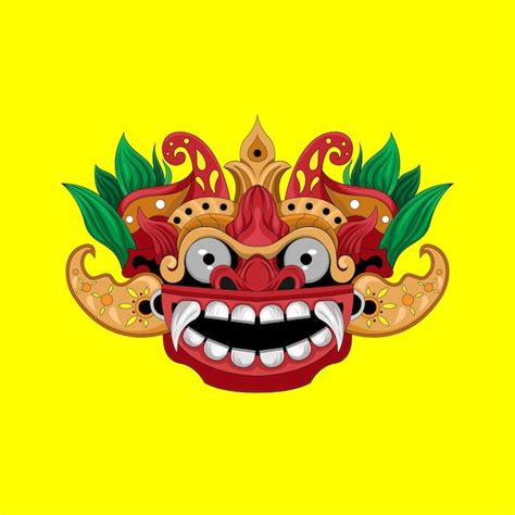 Premium Vector Culture Barong Traditional Balinese Mask Illustration