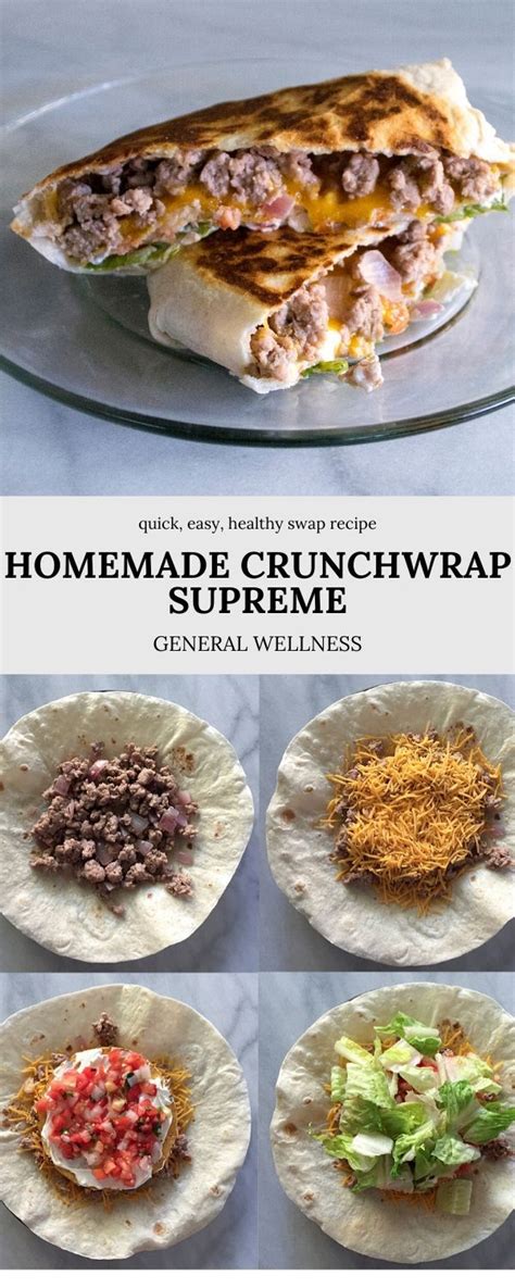 The healthier homemade crunchwrap supreme…taking everyone's favorite fast food and making it healthier…and at home too. Homemade Crunchwrap Supreme - Healthy Alternative to Taco ...