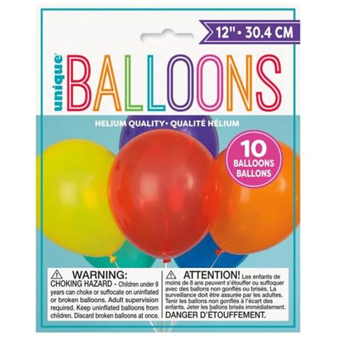 Unique 10 Pack 12 Party Balloons Assorted Colours Home Hardware
