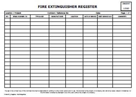 Fire extinguisher inspection form template for the inspection, maintenance, testing, and recharging of portable fire extinguishers. Register - Fire Extinguisher • AllSafety Management Services