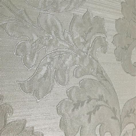125002 Embossed Wallpaper White Textured Large Victorian Traditional D