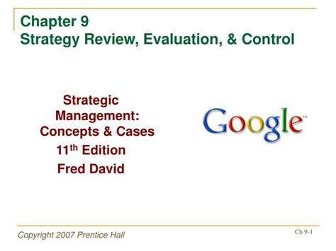 Ppt Chapter 9 Strategy Review Evaluation And Control